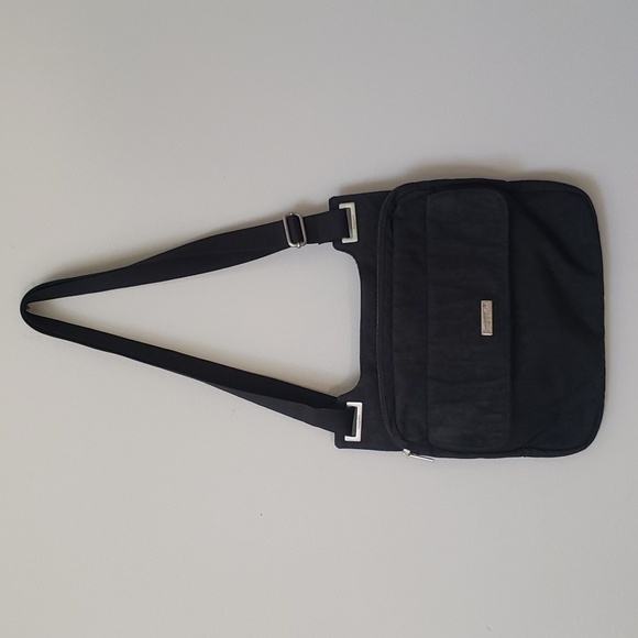 Baggalini Crossbody Slim Shoulder Bag Black Silver - Picture 1 of 5